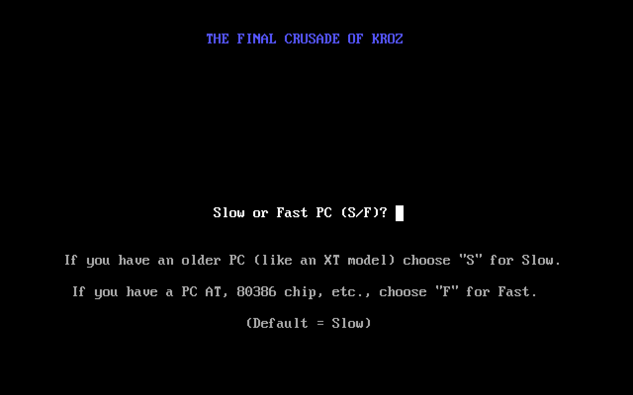 The Final Crusade of Kroz running in the browser