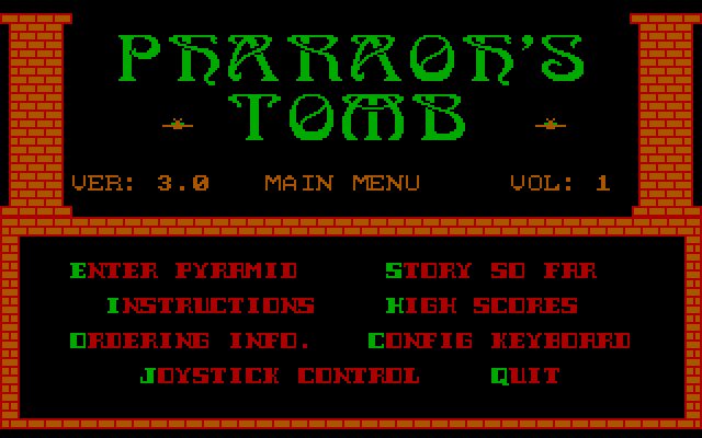 Pharaoh's Tomb running in the browser