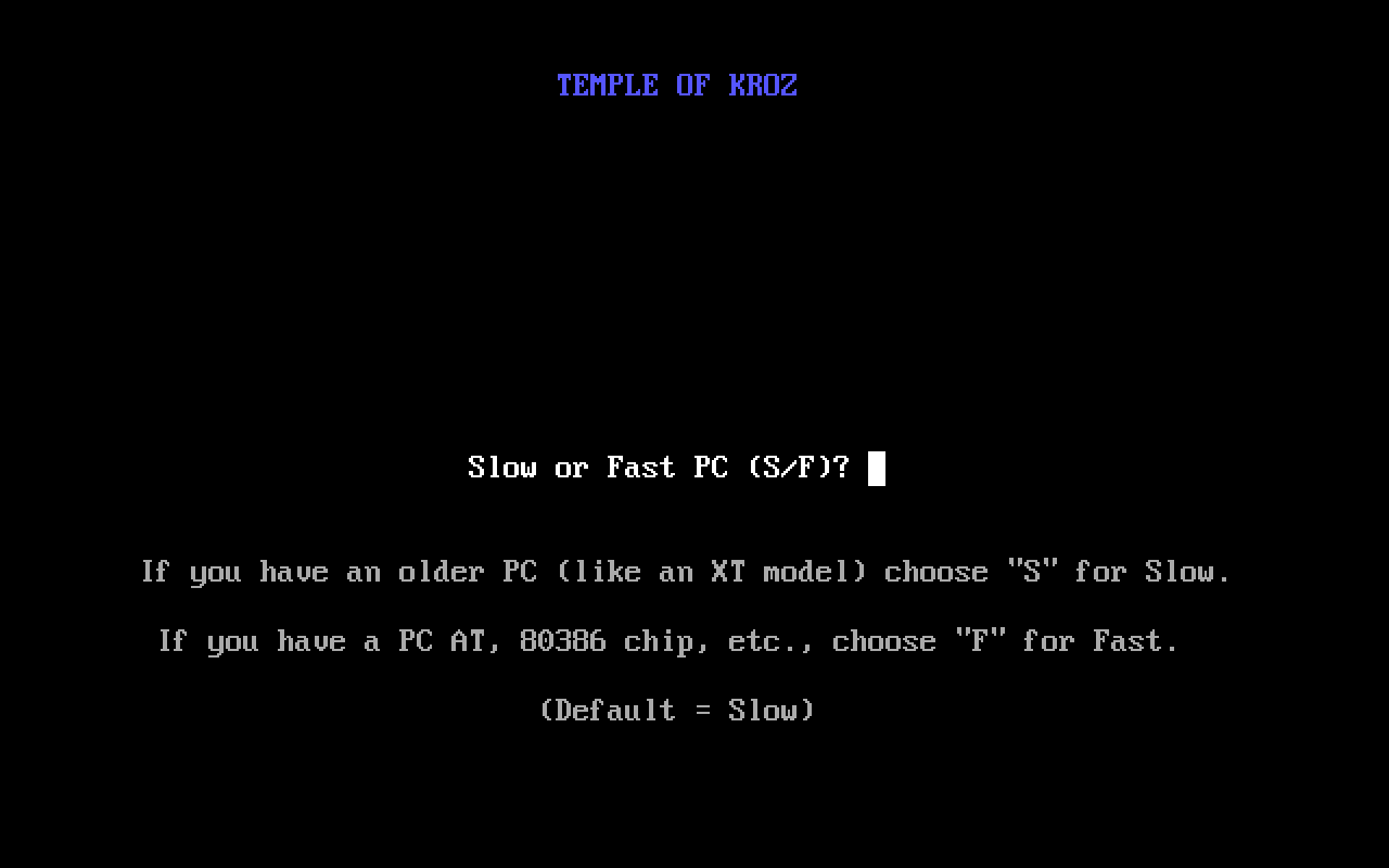 Temple of Kroz running in the browser
